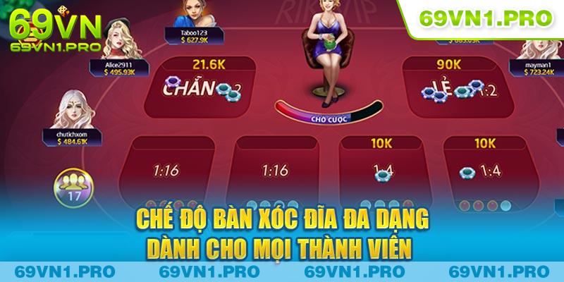 Chế độ bàn xóc đĩa đa dạng dành cho mọi thành viên